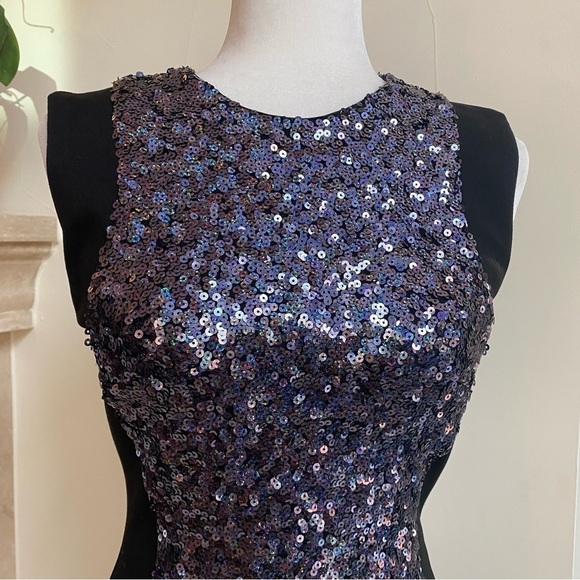 French Connection Sequins Sleeveless Bodycon Mini Dress Women Size6 Stretch - Picture 5 of 17
